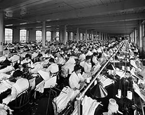 Amazon.com: Group of female workers in a textile factory, 1900s Poster ...