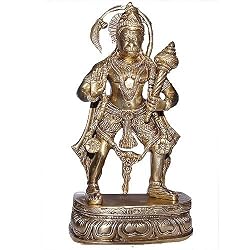 Lord Hanuman Brass Statue in Standing Posture
