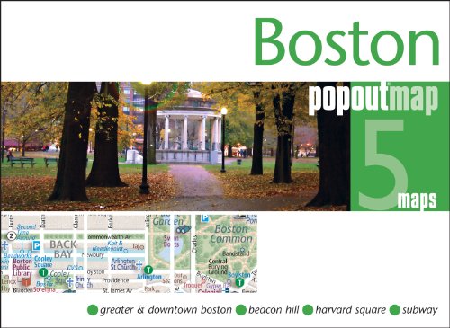 Boston PopOut Map: Pop-up city street map of Boston - folded pocket size travel map with transit map