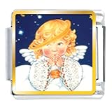Angel With Drooping Halo Christmas Religious Italian Charms Bracelet Link