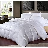LUXURIOUS 1200 Thread Count GOOSE DOWN Comforter , Queen Size, 1200TC - 100% Egyptian Cotton Cover, 750 Fill Power, 50 Oz Fill Weight, White Color