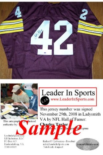 Charley Taylor Autographed Maroon Throwback Jersey - Washington Redskins