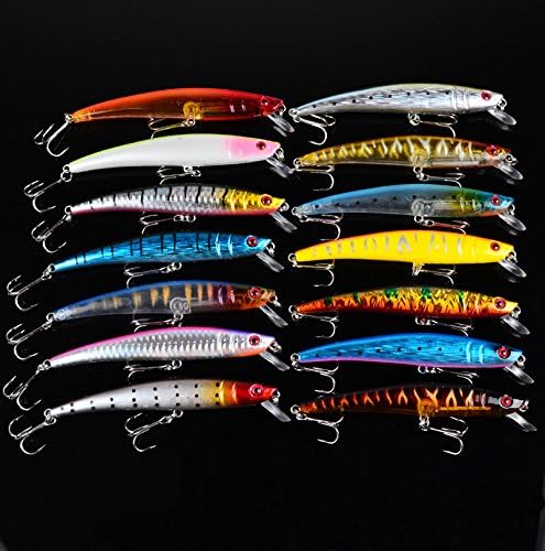 Fishing Baits Set Lot Minnow Fishing Lure Crank Bait Hook Bass Crankbait Tackle 11.2g/11.5cm #14pcs #28pcs #42pcs (42)