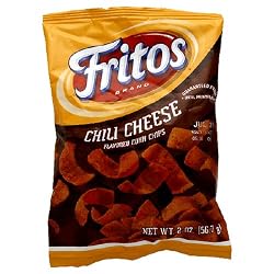 Fritos Corn Chips, Chili Cheese, 2-Ounce Large Single Serve Bags (Pack of 64)