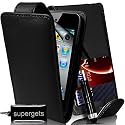 SUPERGETS&reg; High Quality Apple Ipod Touch 4G 4TH 5G 5TH (2010,2011,2012) Generation Leather Flip Case Black Touch Screen Stylus And LCD Screen Protector