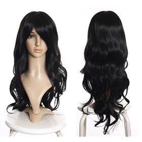 Cosplayland C086 - 70CM Wave Curly Inuyasha Naraku Daily like really Human Hair - Black