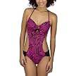 Xhilaration&reg; Juniors Animal Print Monokini One Piece Swimsuit - Black/Pink