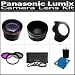 Lens Kit For The Panasonic Lumix DMC-G10, DMC-G1, DMC-G2, DMC-GF2, DMC-G3, DMC-GF3 Digital Camera Includes 52mm 3pc Multi Coated Filter Kit + HD 2X Telephoto Lens + HD .45x Wide Angle Lens + 4 piece Close-up Filter Set Includes +1 +2 +4 +10 + 52mm Lens