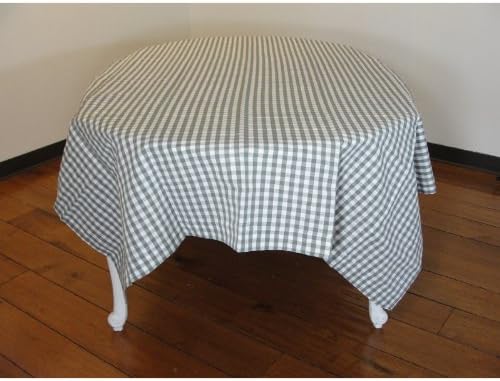 At Home with Marieke Gray Check Livia Tablecloth 98 Inches