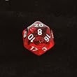 Chessex Translucent 16mm d20 Dice, Red with white numbers