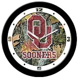 Oklahoma Sooners Suntime 12 Camo Glass Crystal Wall Clock - NCAA College Athletics