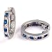 1/2 Carat Channel Set Diamond & Sapphire Earrings in White Gold (with Safety Lock)