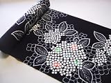 51GbVERRLEL. SL160  Vintage Japanese Yukata Cotton Hand Dyed Dark Indigo White Hydrangea Flower Fabric by the Yard