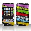 BLUE PINK YELLOW MULTI COLOR STRIP SNAP ON HARD SKIN SHELL PROTECTOR COVER CASE FOR APPLE IPOD TOUCH ITOUCH 2ND GEN 3RD GEN + LCD SCREEN GUARD