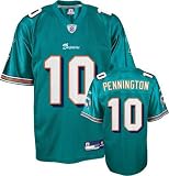 Chad Pennington Jersey: Reebok Aqua Replica #10 Miami Dolphins Jersey - Large