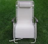 Extra Wide Beige Folding Zero Gravity Chair Recliner Picture