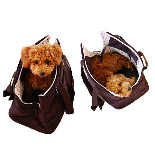 How's Your Dog Corduroy Featherlite Pet Carrier Dog Tote - Chocolate