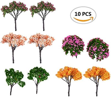 QIYO(TM) 10pcs Miniature Fairy Graden Trees Plant Ornament Micro Mini Landscape DIY Craft Graden Ornament Decor Flowers