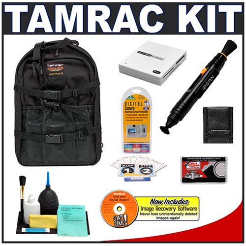 Tamrac 5258 CyberPack 8 Photo/Computer Digital SLR Camera Backpack (Black) + Accessory Kit for Canon EOS 7D, 5D Mark II III, 60D, Rebel T3, T3i, Nikon D3100, D3200, D5100, D7000, D800, A35, A55, A57, A65, A77 Digital SLR Cameras