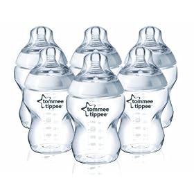 Tommee Tippee Closer to Nature 260 ml Easivent BPA-free Feeding Bottles (Pack of 6)