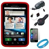 (Grey & Red) Vertex Duo Protector Case with Screen Protector for Motorola A ....