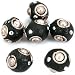 6 Black Kashmiri Metal Dot Beads Jewelry Beading Craft