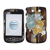Premium - Blackberry 9800 / Torch - Transparent Multiple Flowers on Brown R ....