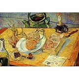 Professionally Framed Vincent Van Gogh Still Life Drawing Board Pipe Onions and Sealing-Wax Art Print Poster - 11x17 with RichAndFramous Black Wood Frame