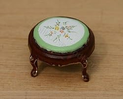 SALE!!! Dollhouse Miniature Handpainted Walnut Footstool