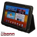 Snugg Galaxy Tab 8.9 Case Cover and Flip Stand in Leather with Elastic Hand Strap and Premium Nubuck Fibre Interior (Black) - 8.9 Inch Version Only - From the Creators of the Number 1 Best Selling iPad 2 Case