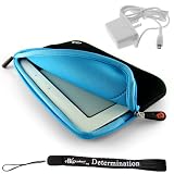 Premium Grade Barnes & Noble Nook Glove Sleeve Cover Case with extra pocket + 4-inch eBigvalue(TM) Determination Hand Strap + Easy Travel Home Wall Charger