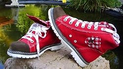 Canvas Stiefel Jacky rot braun rot Vintage