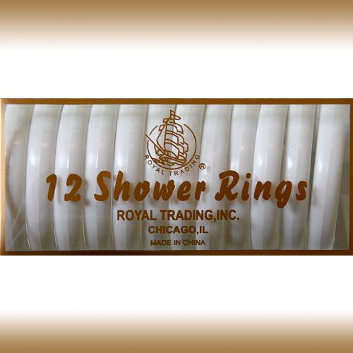 Shower curtain rings WHITE 12Piece Plastic Shower Curtain Rings. Snap