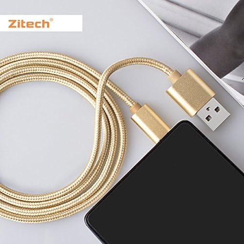 Zitech Lightning Cable Syncwire Nylon Braided iPhone Charger [Apple MFi Certified] - Lifetime Guarantee Series - for iPhone 6S Plus 6 Plus SE 5S 5C 5, iPad 2 3 4 Mini Air Pro, iPod - 3.3 ft Golden