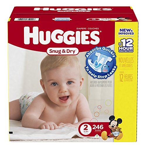 Huggies Snug and Dry Diapers Size 2 Economy Plus Pack 246 Count