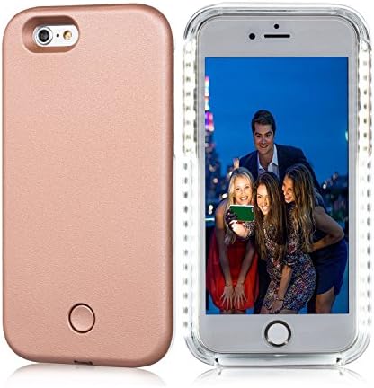 GIKER iPhone 6S Case LED Light Up Luminous Selfie Cell Phone Case Bright Illuminated Back Cover Case for Apple iPhone 6S iPhone 6 (Rose Gold)