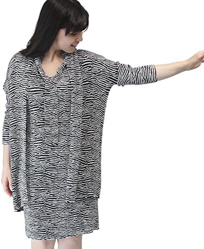 SPECCHIO PLEATS Mono tone zebra print V-neck long jacket S M L XL XXL XXXL Black