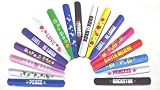 Text Sayings Rubber Wristband Bracelet Slapstick with Magnets Set of 6