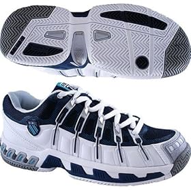 Buy K-Swiss Mens Stabilor SLS Mesh Tennis Shoe (White Navy Blue Splash), Available in Various Sizes