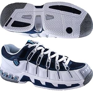 Buy K-Swiss Mens Stabilor SLS Mesh Tennis Shoe (White Navy Blue Splash), Available in Various Sizes