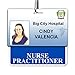 Nurse Practitioner Badge Buddy - Heavy Duty Horizontal Badge Buddies for Nurse Practitioners - Spill & Tear Proof Cards - 2 Sided USA Printed Quick Role Identifier ID Tag Backer by Specialist ID