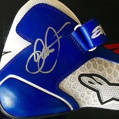 2015 Dale Earnhardt Jr. Signed Alpinestars Tech 1-KX Racing Shoes COA - PSA/DNA Certified - Autographed NASCAR Miscellaneous Items