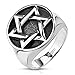 STR-0248 Stainless Steel Star of David Medallion Cast Ring