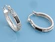Marcasite Earrings with Black Onyx - 25 mm