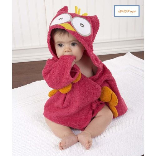 Soft CUTE!!! Animal Baby Hooded Spa Bath Robe for 0-9 months (