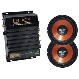 Legacy Great Amplifier/Subwoofer Package for Car/Truck/SUV -- LA120 2 Channel 240W Amplifier + Pair of LWF8X 8