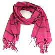 New Softer Than Cashmere Plaid Stripe Long Fringe Scarf Shawl Wrap 72x12 Fuschia Pink
