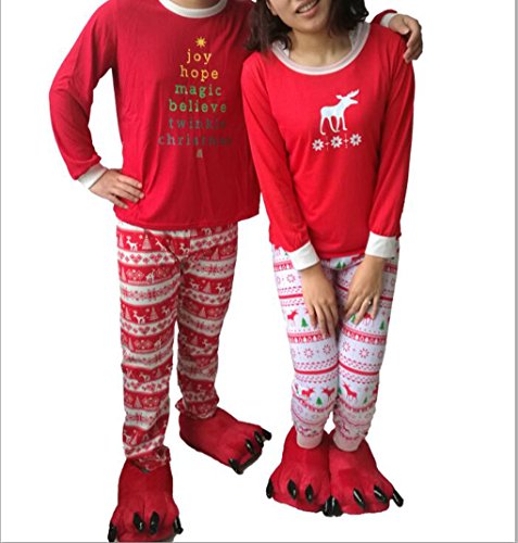 Christmas Kids Mom Dad Two Piece Striped Matching Family Pajama Set Sleepwear
