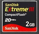 SanDisk 2GB Extreme III CompactFlash CF 20MB/s Bulk Packaging