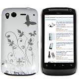 mumbi Schmetterling Blumen H�lle HTC Desire S Schutzh�lle (Harte R�ckseite) Butterfly wei�von "mumbi�"